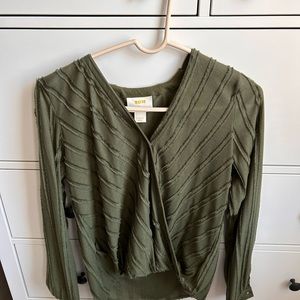 Green women’s top- Anthropologie